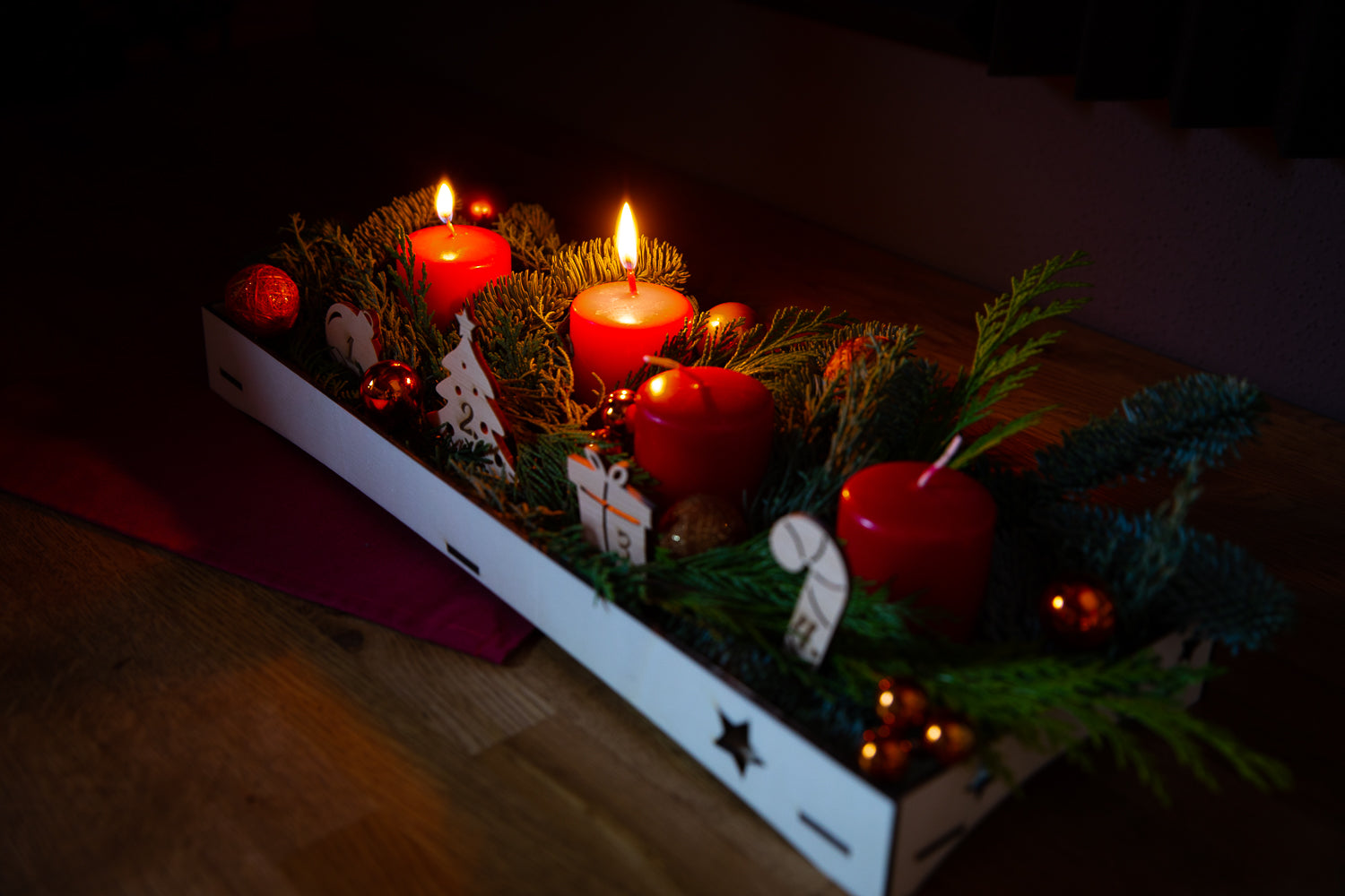 contemplative decoration Beam Lasers wreath a – Mr craft DIY Advent Advent -