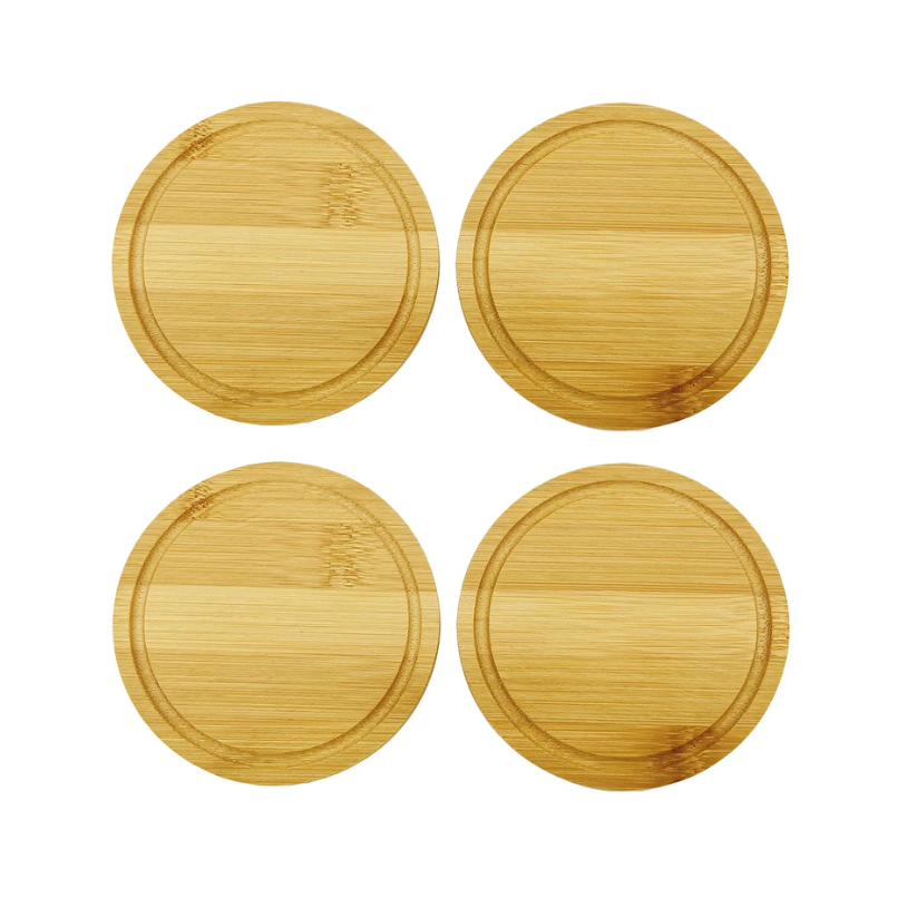 Mr Beam Bambus Untersetzer mit Rille (rund/rechteckig)