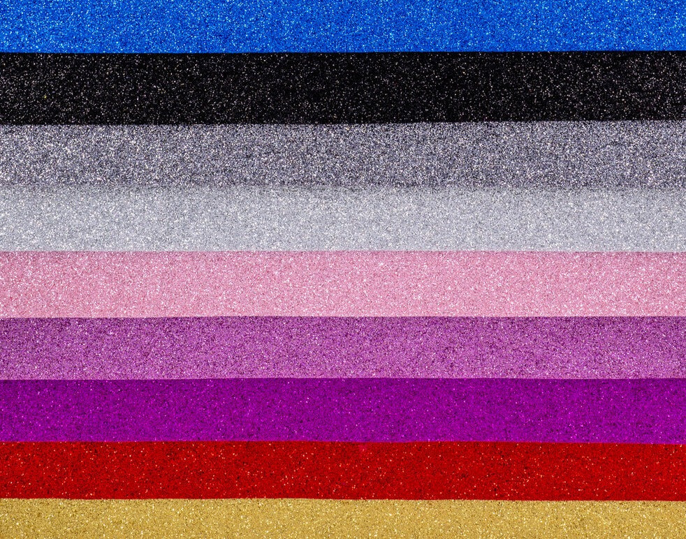 Mr Beam Glitzer Acryl Filz, 3mm, A3, verschiedene Farben (je 5 Stück)