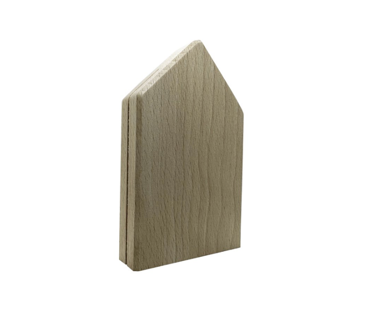 Mr Beam Kartenhalter, Buche, Hausform, 12x7,5x2cm, 2er Pack
