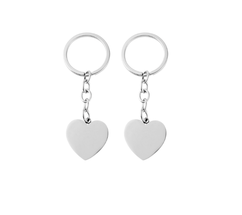Mr Beam Edelstahl Schlüsselanhänher, Herz, 2er Pack