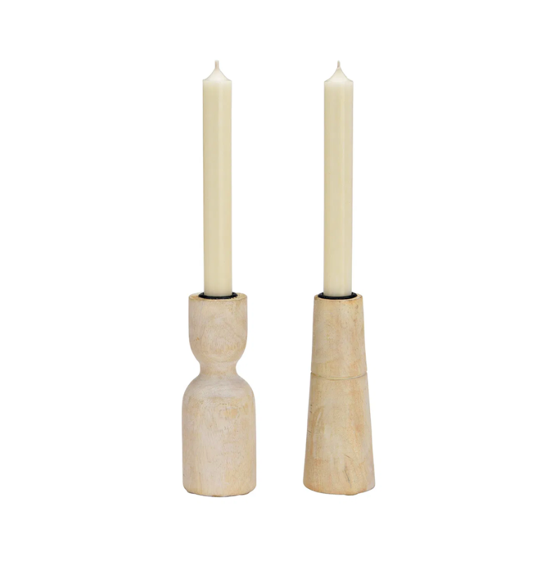 Mr Beam Kerzenhalter, Mangoholz, 2er Set (verschiedene Größen/Farben)