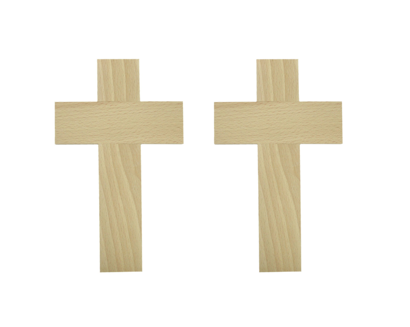 Mr Beam wooden cross, beech, 20 x 12 cm, pack of 2