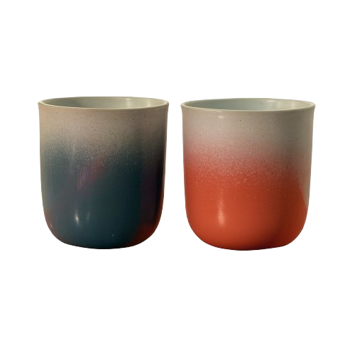 Mr Beam stoneware cup set, green, 8.5 x 8 cm