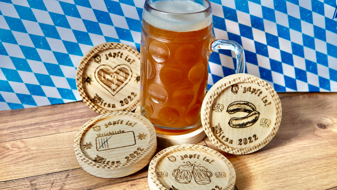 Oktoberfest Special - Deine Bier-Untersetzer aus Holz zur Wiesn