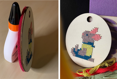 Kreuzstich auf Holz: DIY Osterdeko mit dem Lasercutter