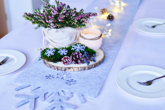 Make table decorations for the winter