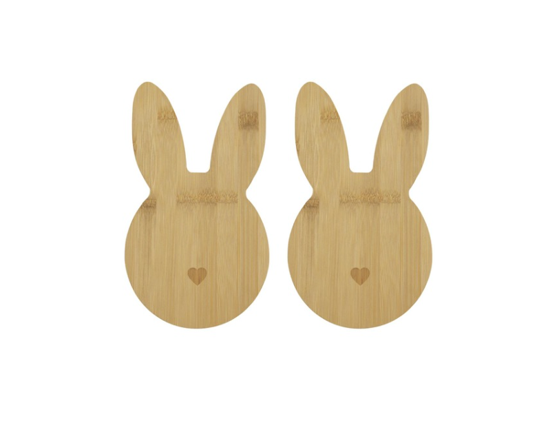 Mr Beam Bambusbrett, Hasenform, 14x4cm, 2er Pack