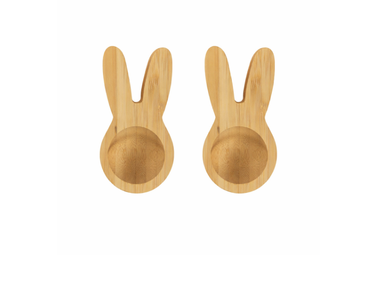 Mr Beam Eierhalter, Hase, Bambus, 9,8x5x2cm, 2er Pack