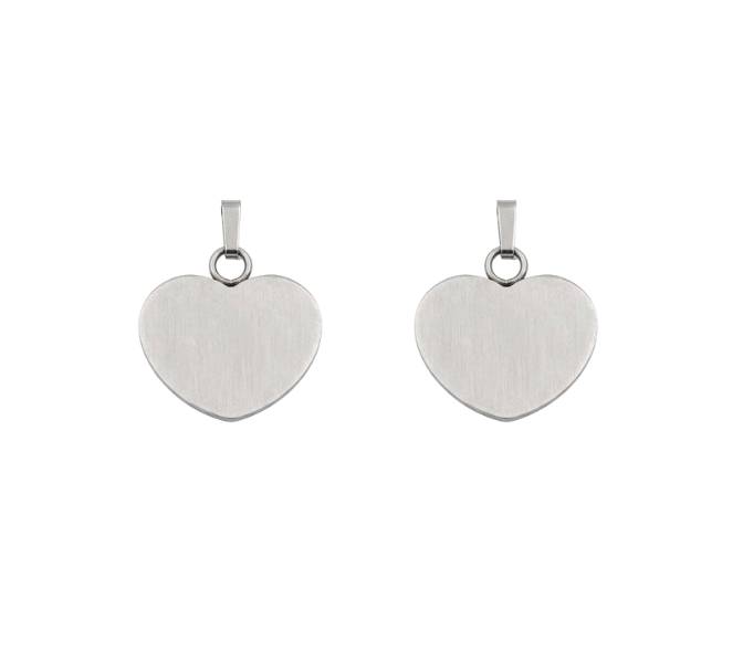 Mr Beam Edelstahl Anhänger Herz, 2x2,5cm, 2er Pack