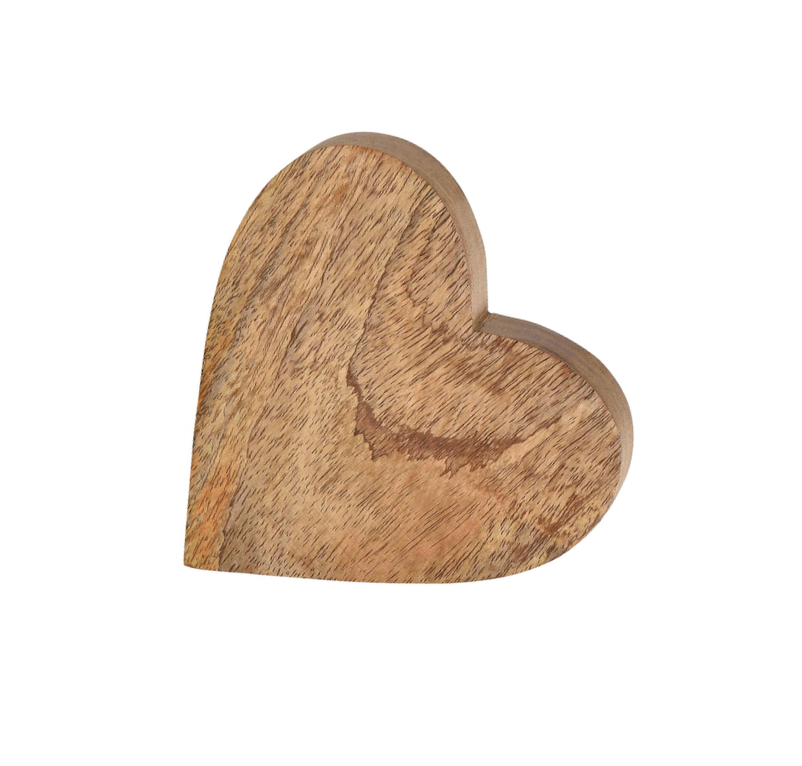 Mr Beam Herz, Mangoholz braun, 15x2x15cm, 2er Pack