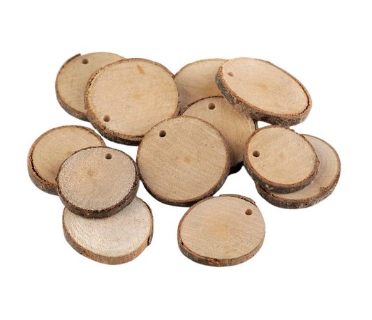 Mr Beam Holzscheiben mit Loch, 2,5-4cm, 48er Pack