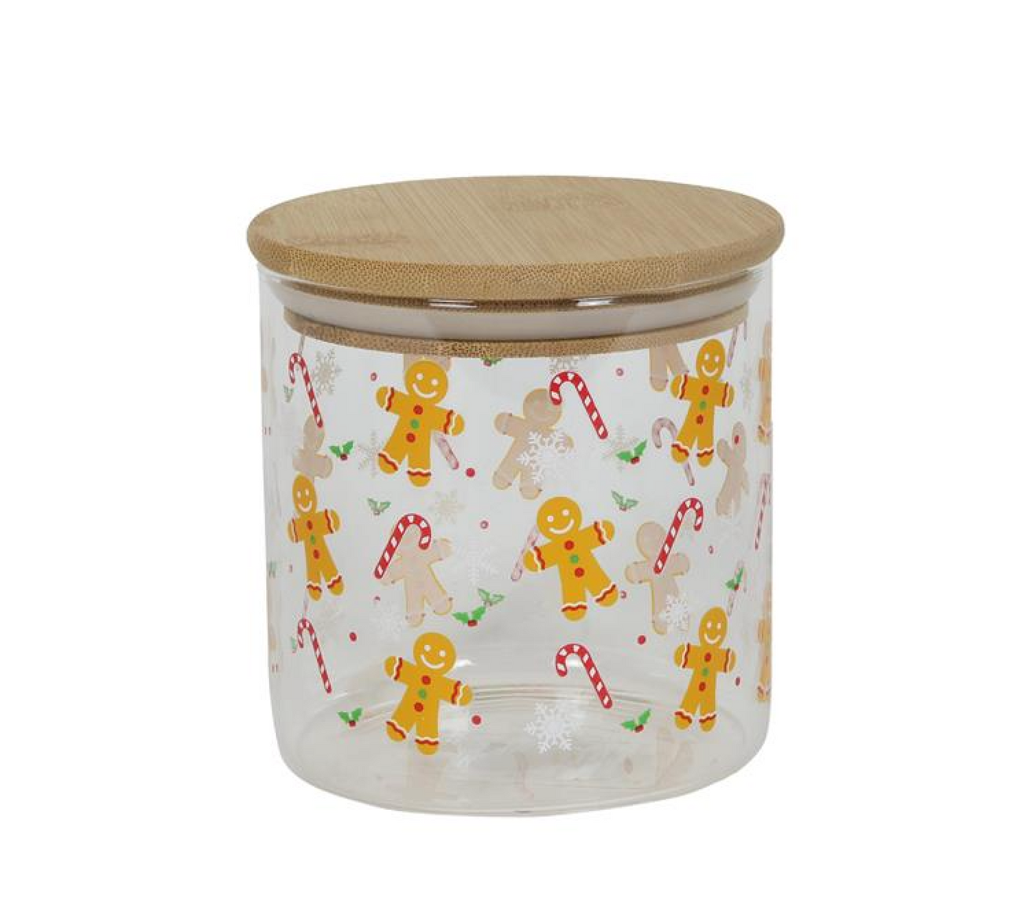 Mr Beam Vorratsglas mit Bambusdeckel, Motiv Lebkuchen, 10x11cm, 2er Pack