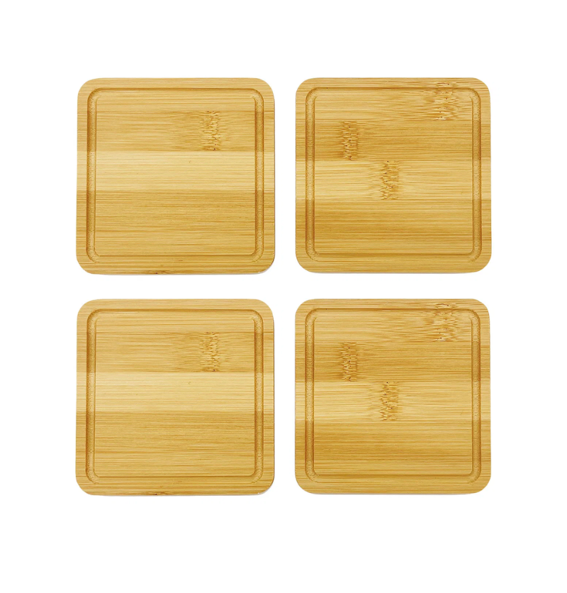 Mr Beam Bambus Untersetzer mit Rille (rund/rechteckig)